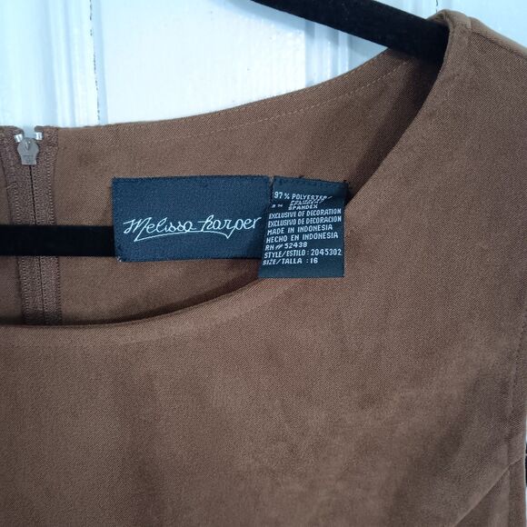 Melissa Harper Women's Brown Two Piece Set Long Dress with Jacket Size 16 - Picture 8 of 12